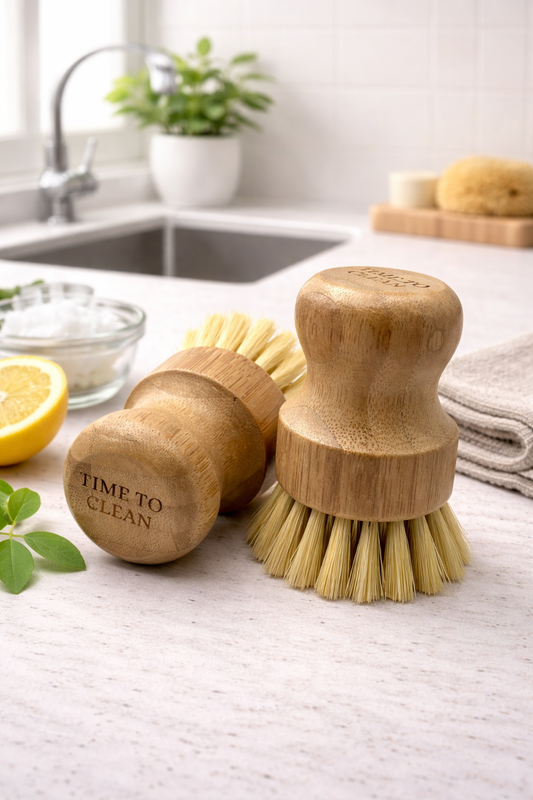 2 pk Bamboo scrub brush